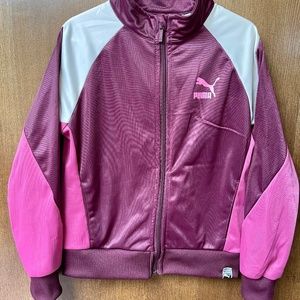 $40 PUMA girl's maroon/pink jacket size 7